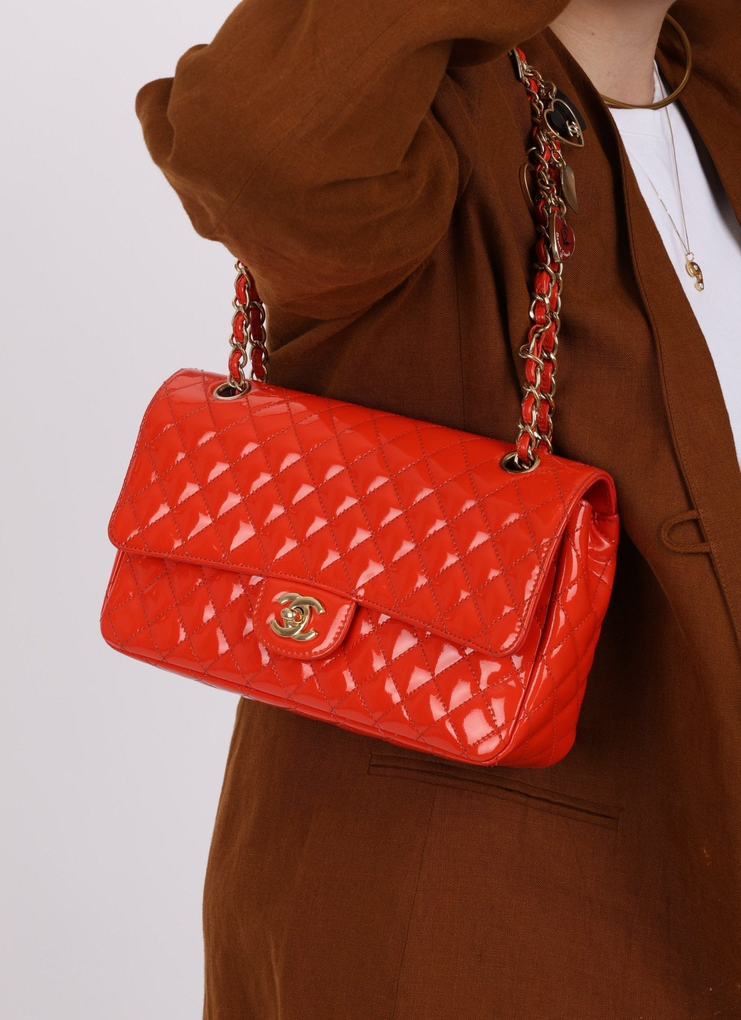 Limited Edition Chanel 2009 Patent Valentine Charms Classic Flap - FashioNica