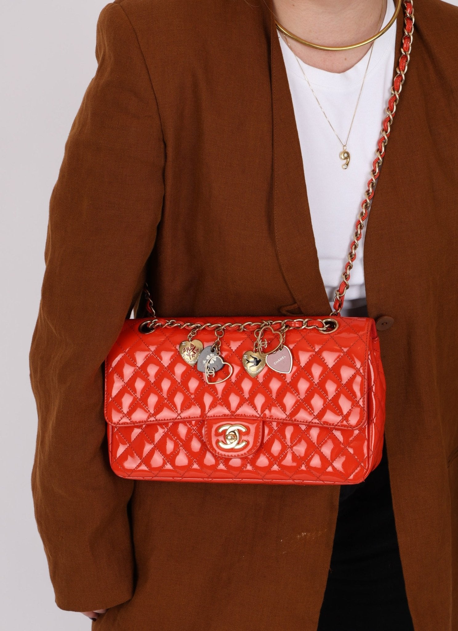 Limited Edition Chanel 2009 Patent Valentine Charms Classic Flap - FashioNica