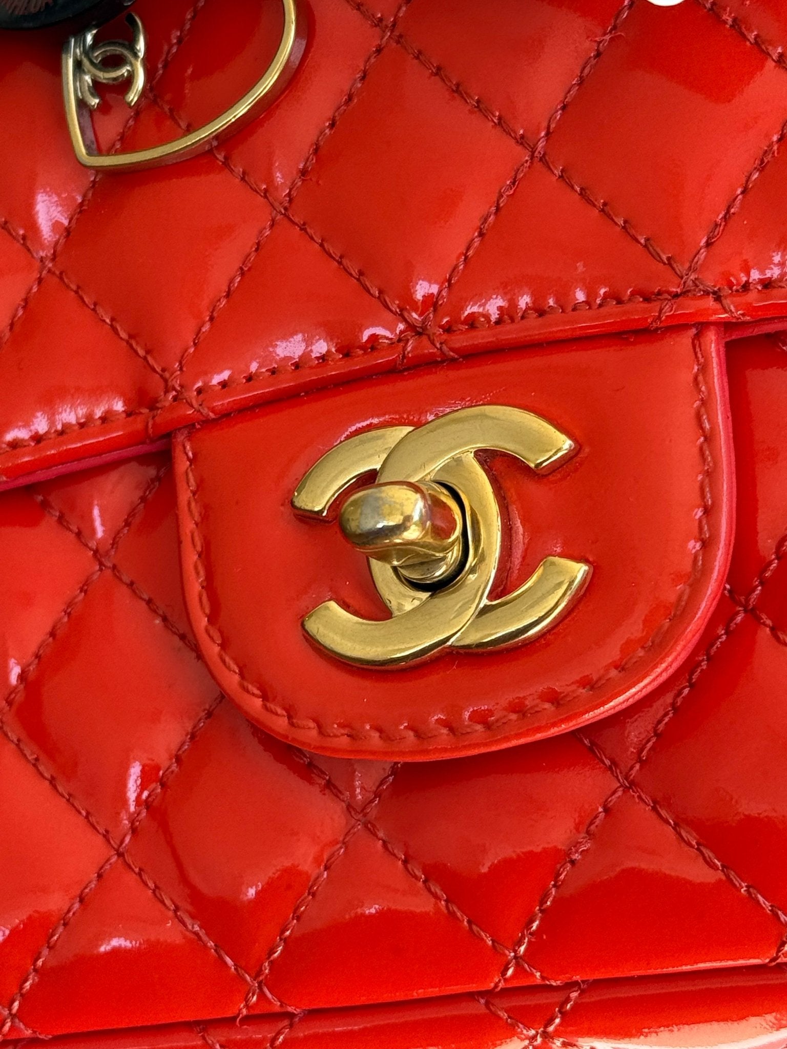 Limited Edition Chanel 2009 Patent Valentine Charms Classic Flap - FashioNica
