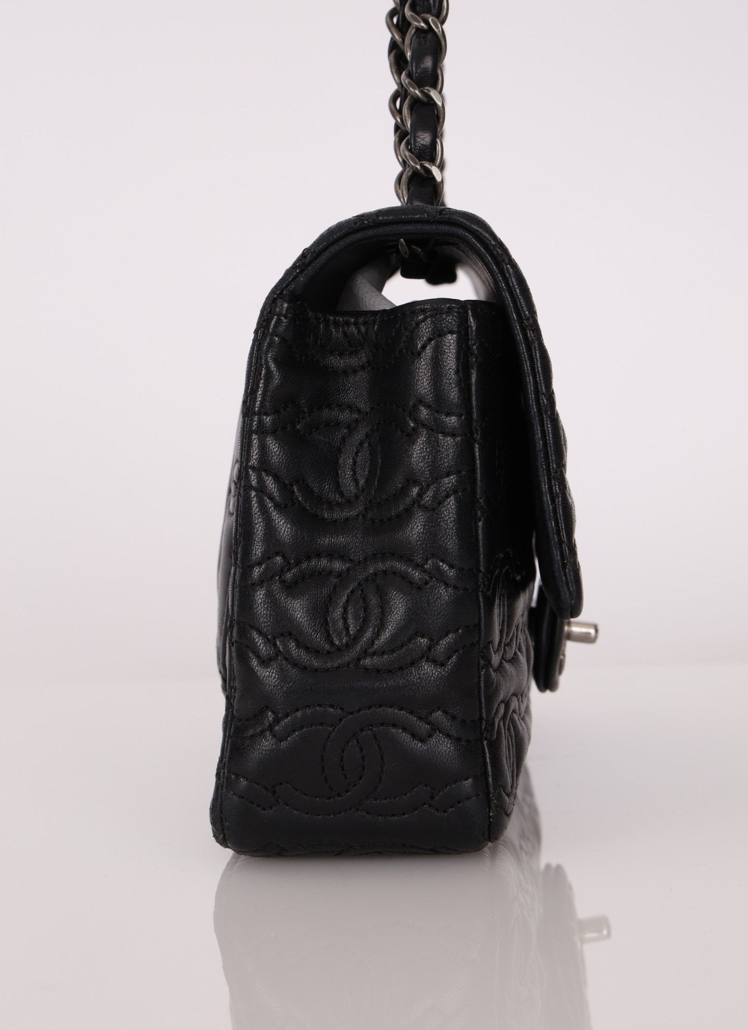 Limited Edition Chanel 2014 Calfskin CC Stitched Medium Single Flap - FashioNica