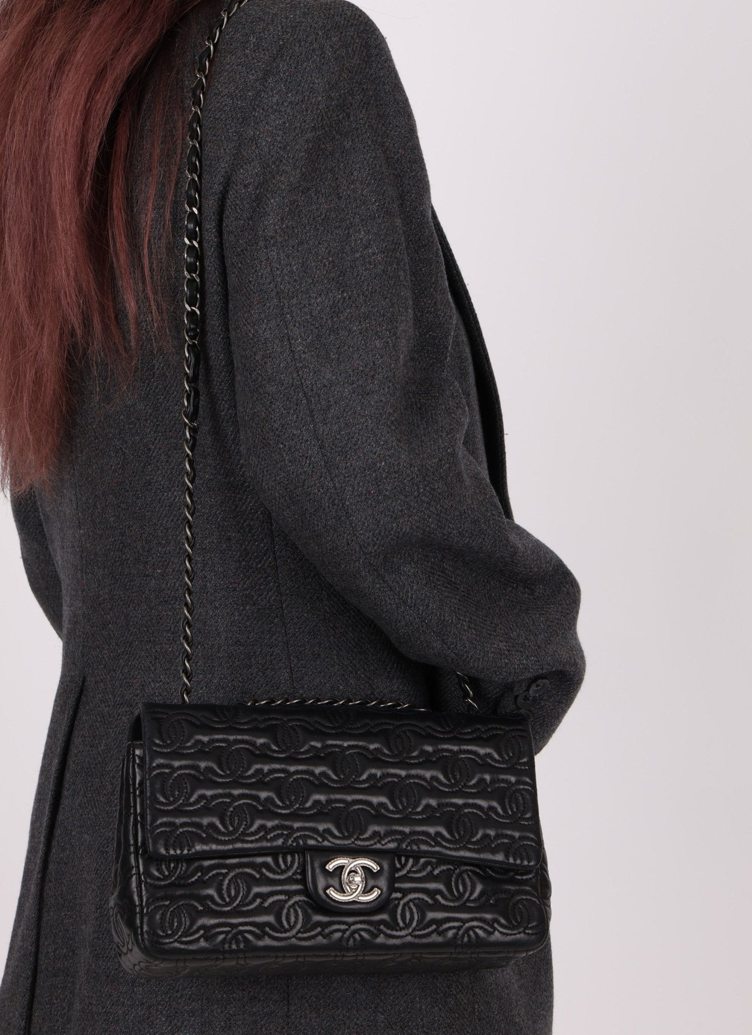 Limited Edition Chanel 2014 Calfskin CC Stitched Medium Single Flap - FashioNica