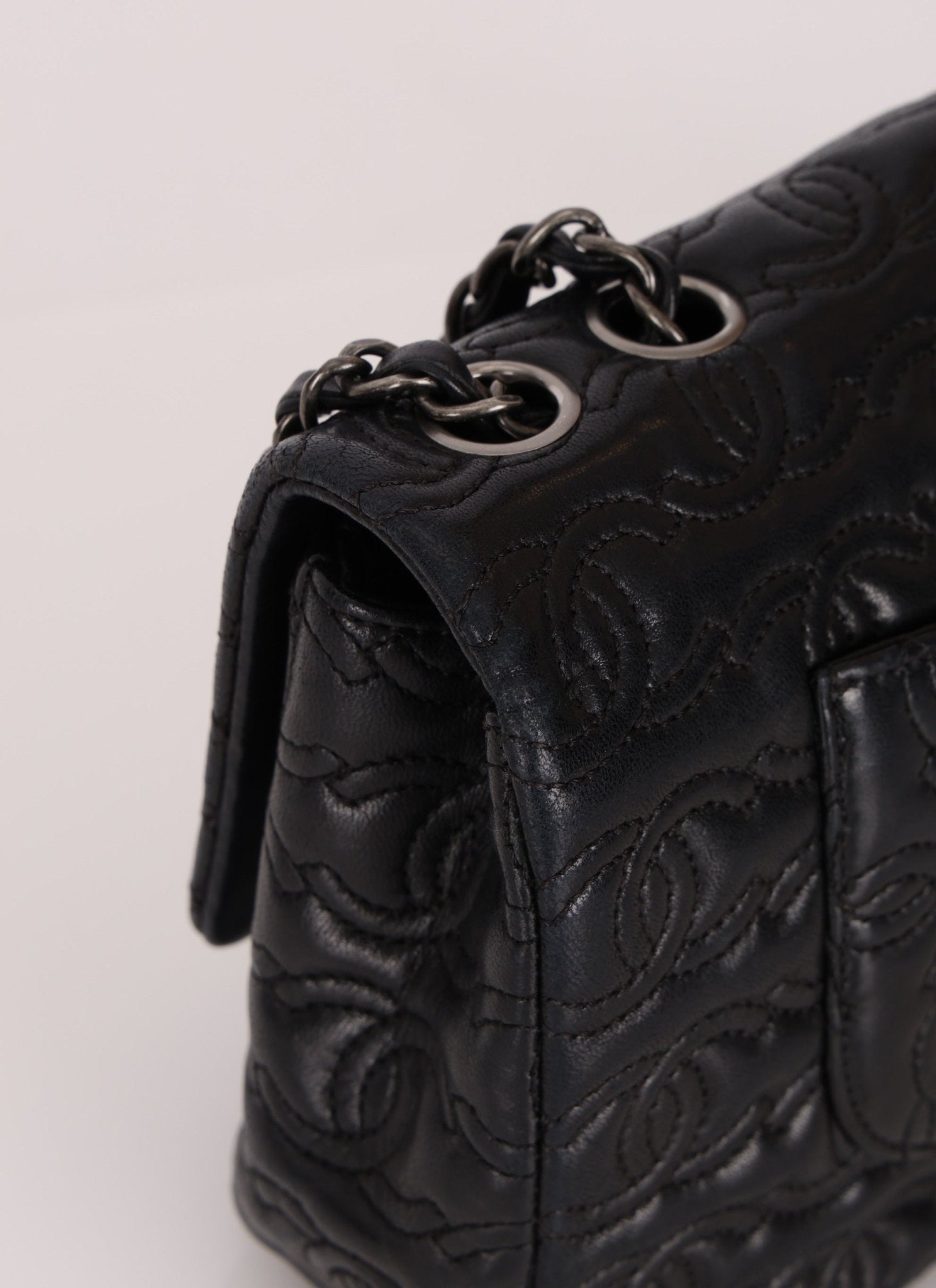 Limited Edition Chanel 2014 Calfskin CC Stitched Medium Single Flap - FashioNica