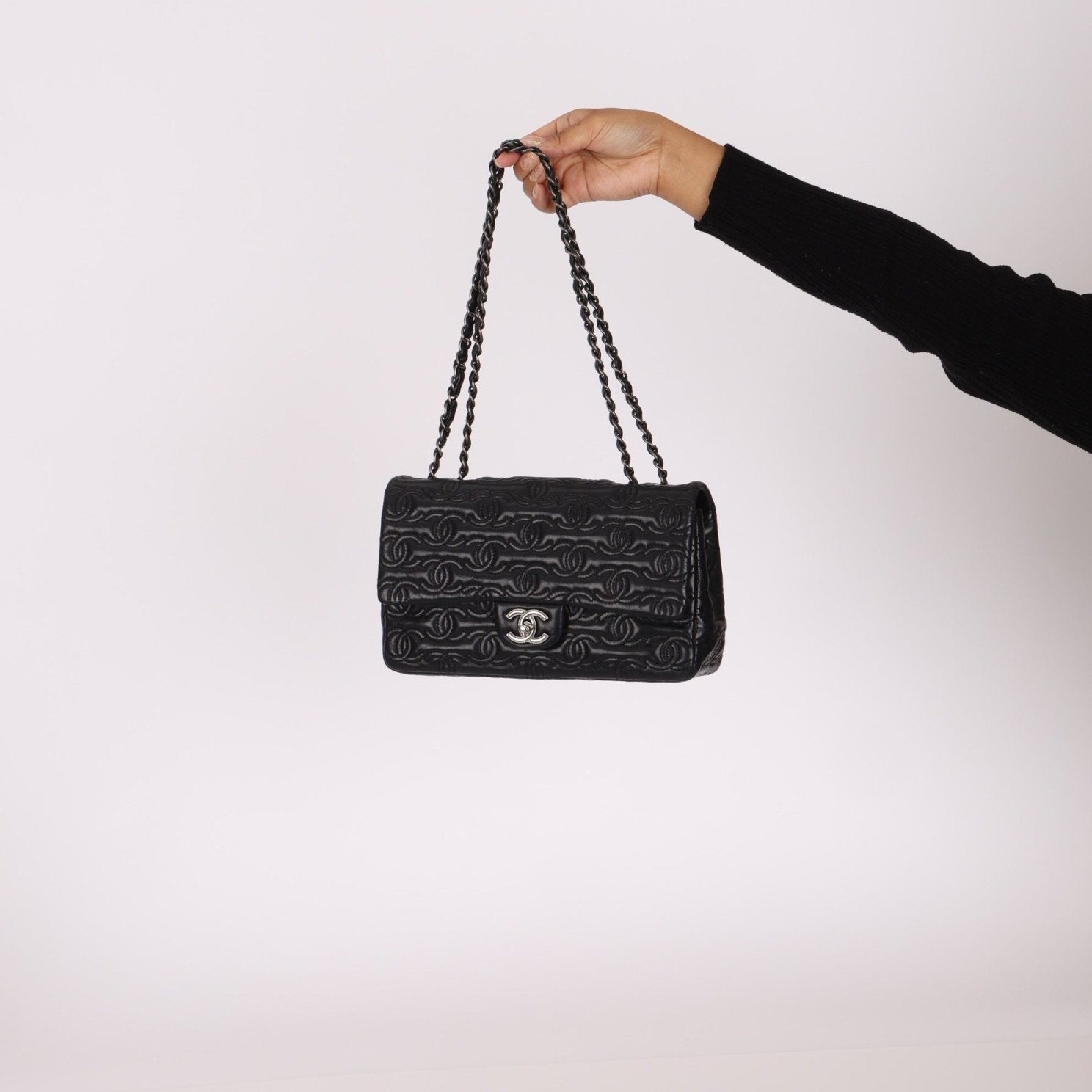 Limited Edition Chanel 2014 Calfskin CC Stitched Medium Single Flap - FashioNica