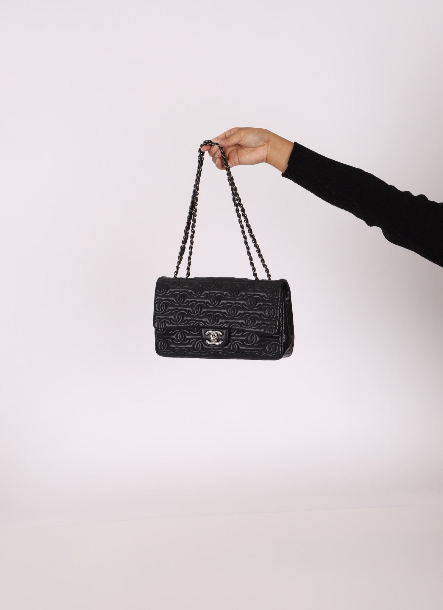 Limited Edition Chanel 2014 Calfskin CC Stitched Medium Single Flap - FashioNica