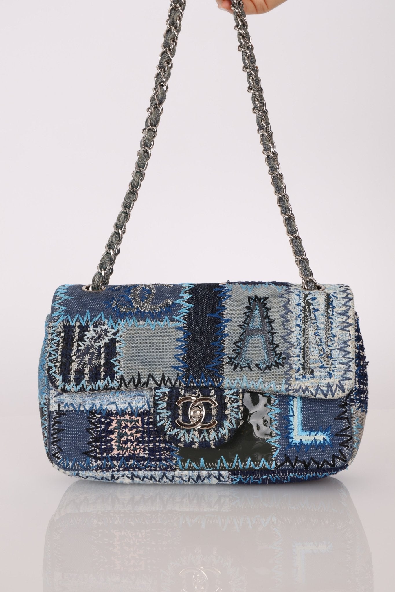 Limited Edition Chanel 2014 Denim Patchwork Medium Single Flap - FashioNica