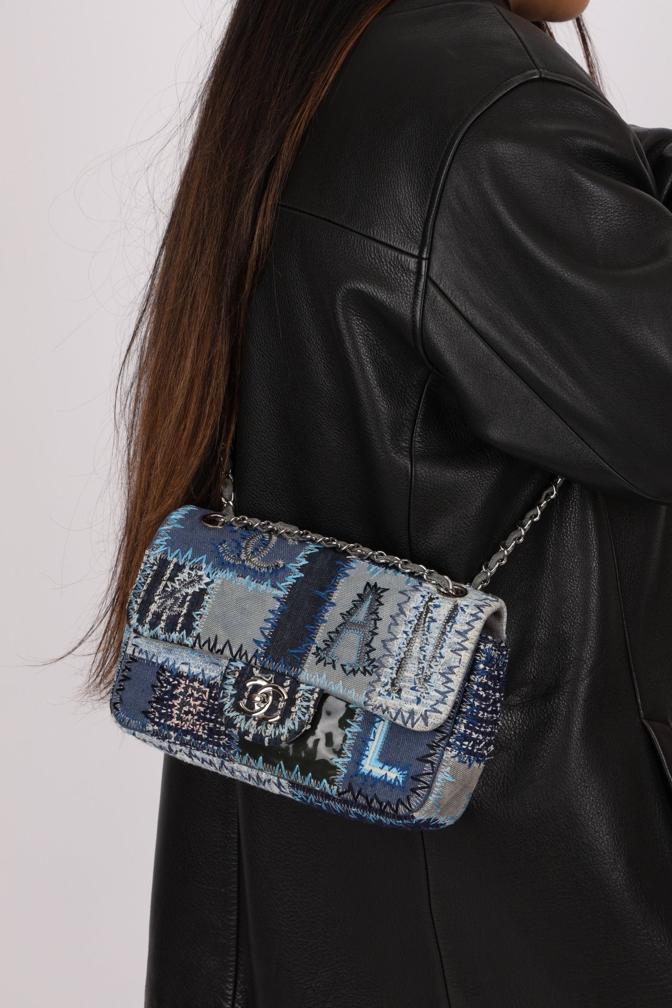 Limited Edition Chanel 2014 Denim Patchwork Medium Single Flap - FashioNica