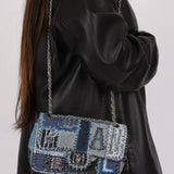 Limited Edition Chanel 2014 Denim Patchwork Medium Single Flap - FashioNica