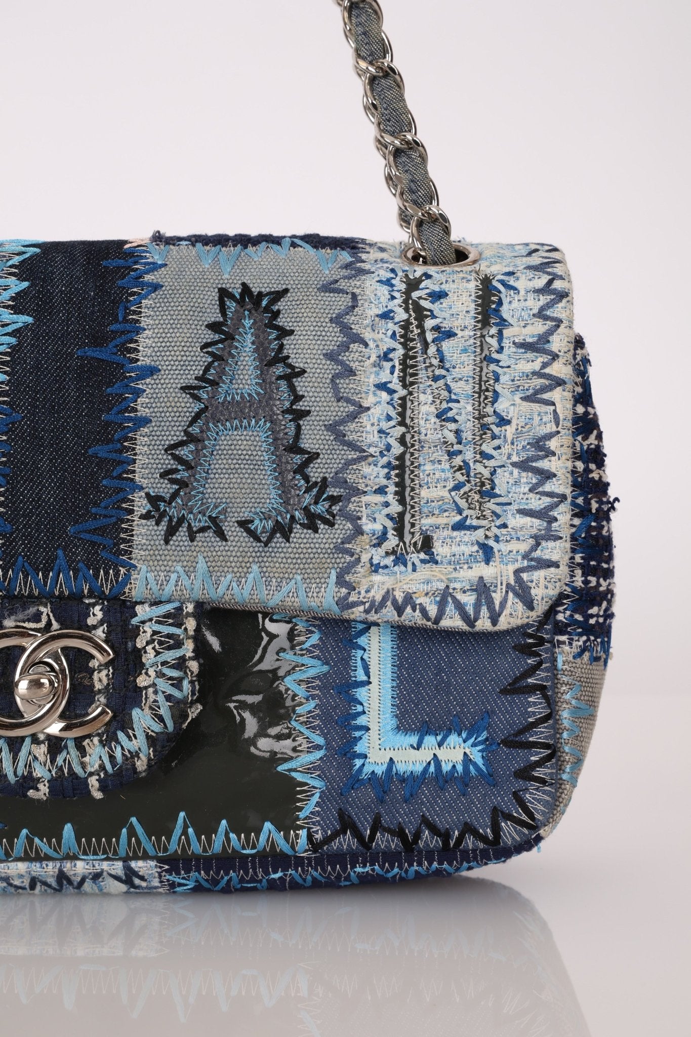 Limited Edition Chanel 2014 Denim Patchwork Medium Single Flap - FashioNica
