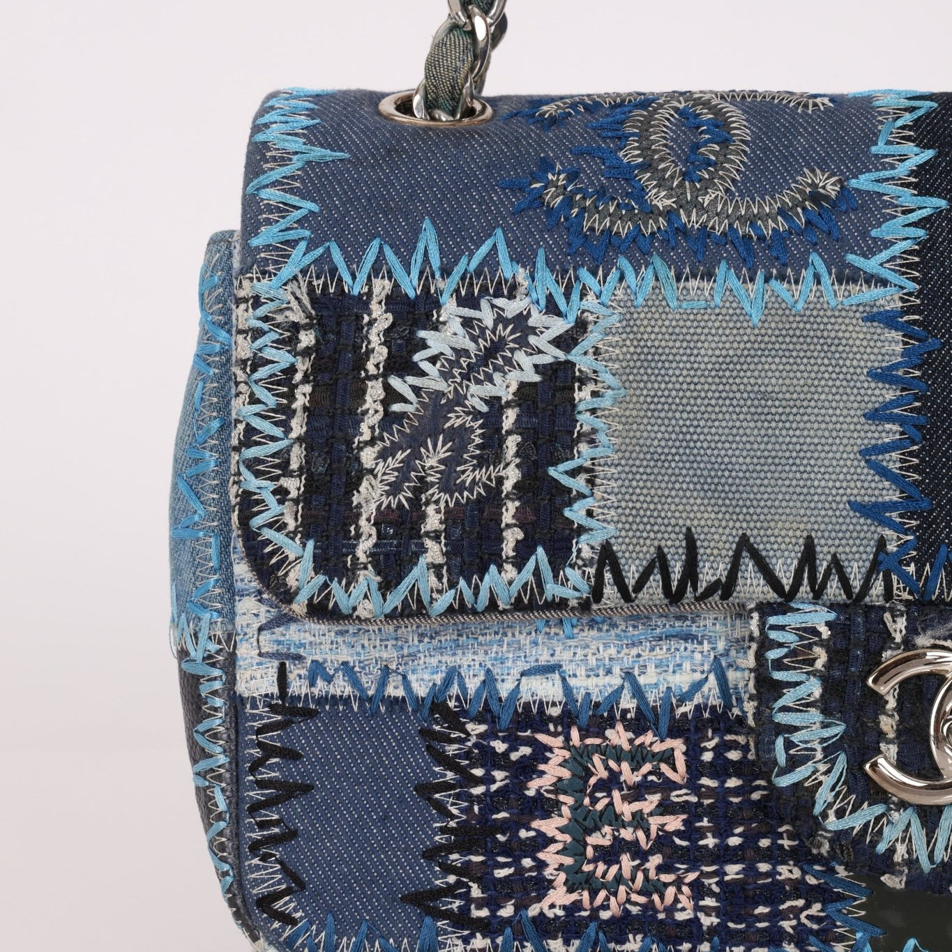 Limited Edition Chanel 2014 Denim Patchwork Medium Single Flap - FashioNica