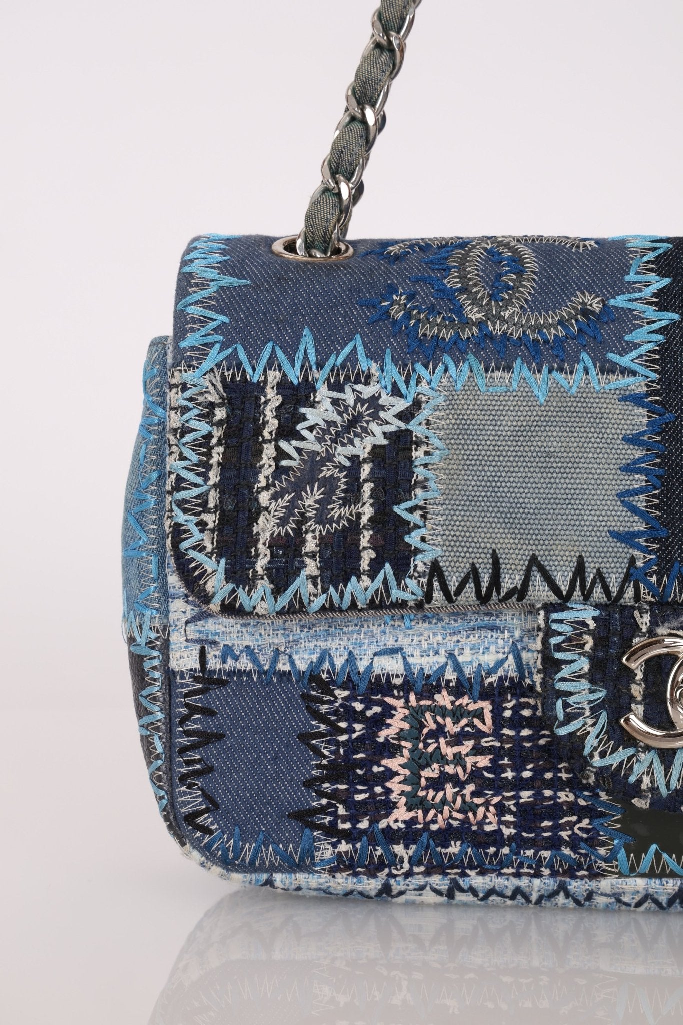 Limited Edition Chanel 2014 Denim Patchwork Medium Single Flap - FashioNica