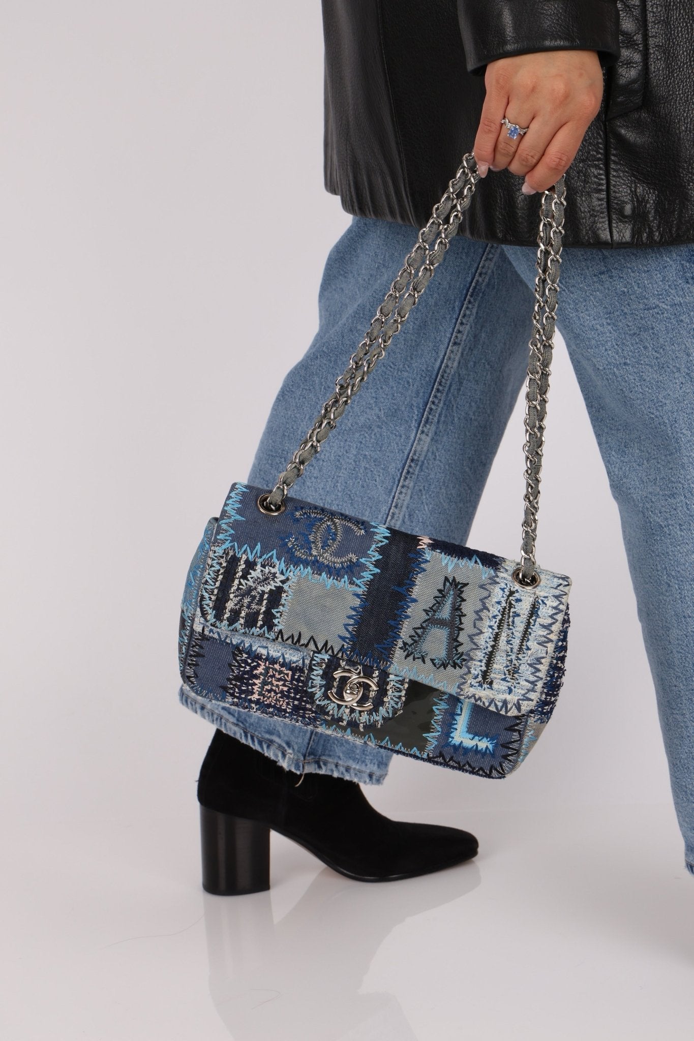 Limited Edition Chanel 2014 Denim Patchwork Medium Single Flap - FashioNica