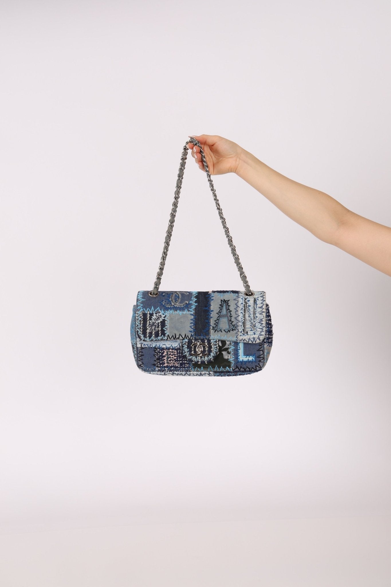 Limited Edition Chanel 2014 Denim Patchwork Medium Single Flap - FashioNica