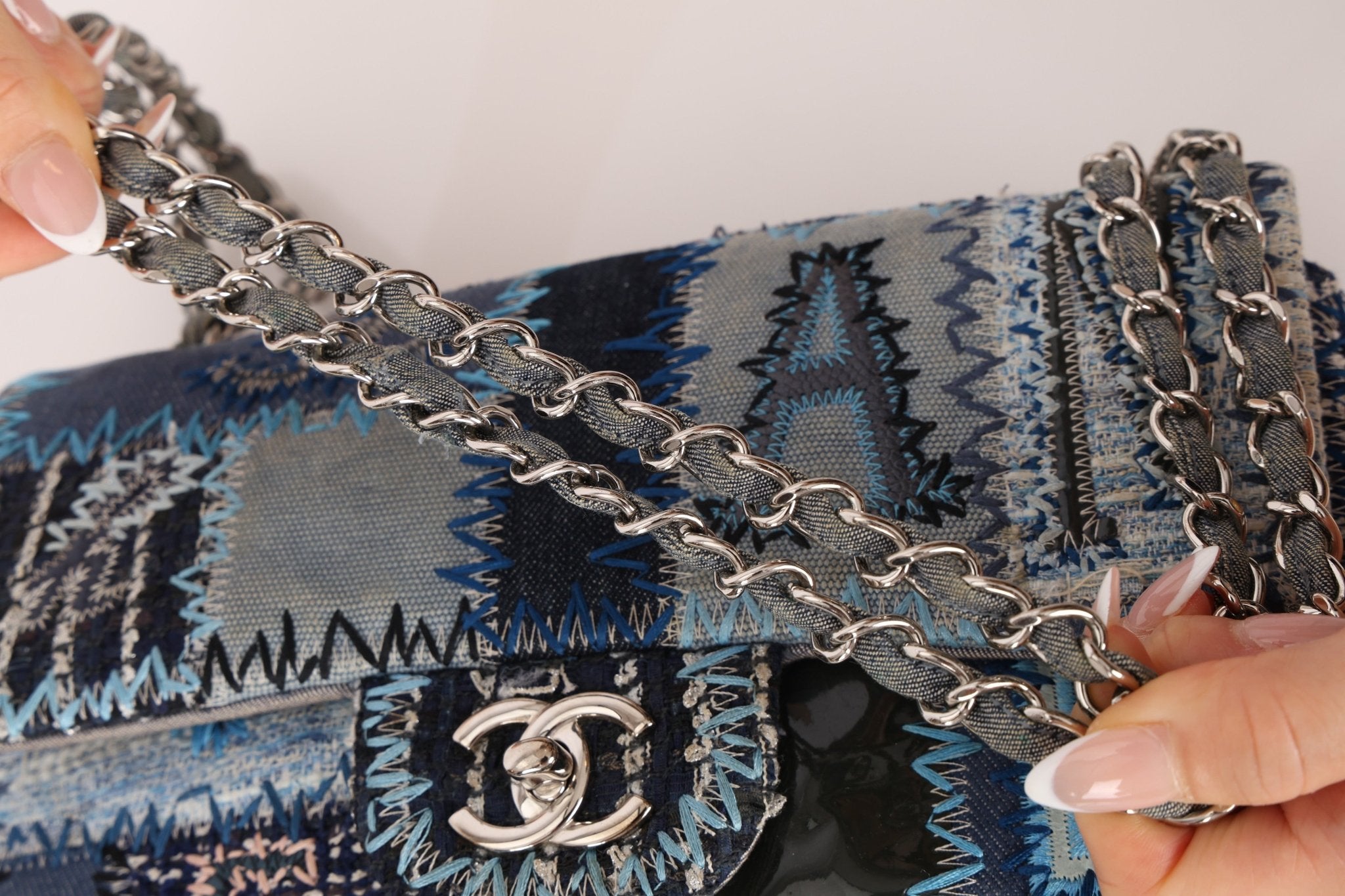 Limited Edition Chanel 2014 Denim Patchwork Medium Single Flap - FashioNica