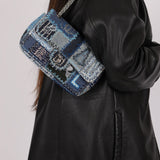 Limited Edition Chanel 2014 Denim Patchwork Medium Single Flap - FashioNica