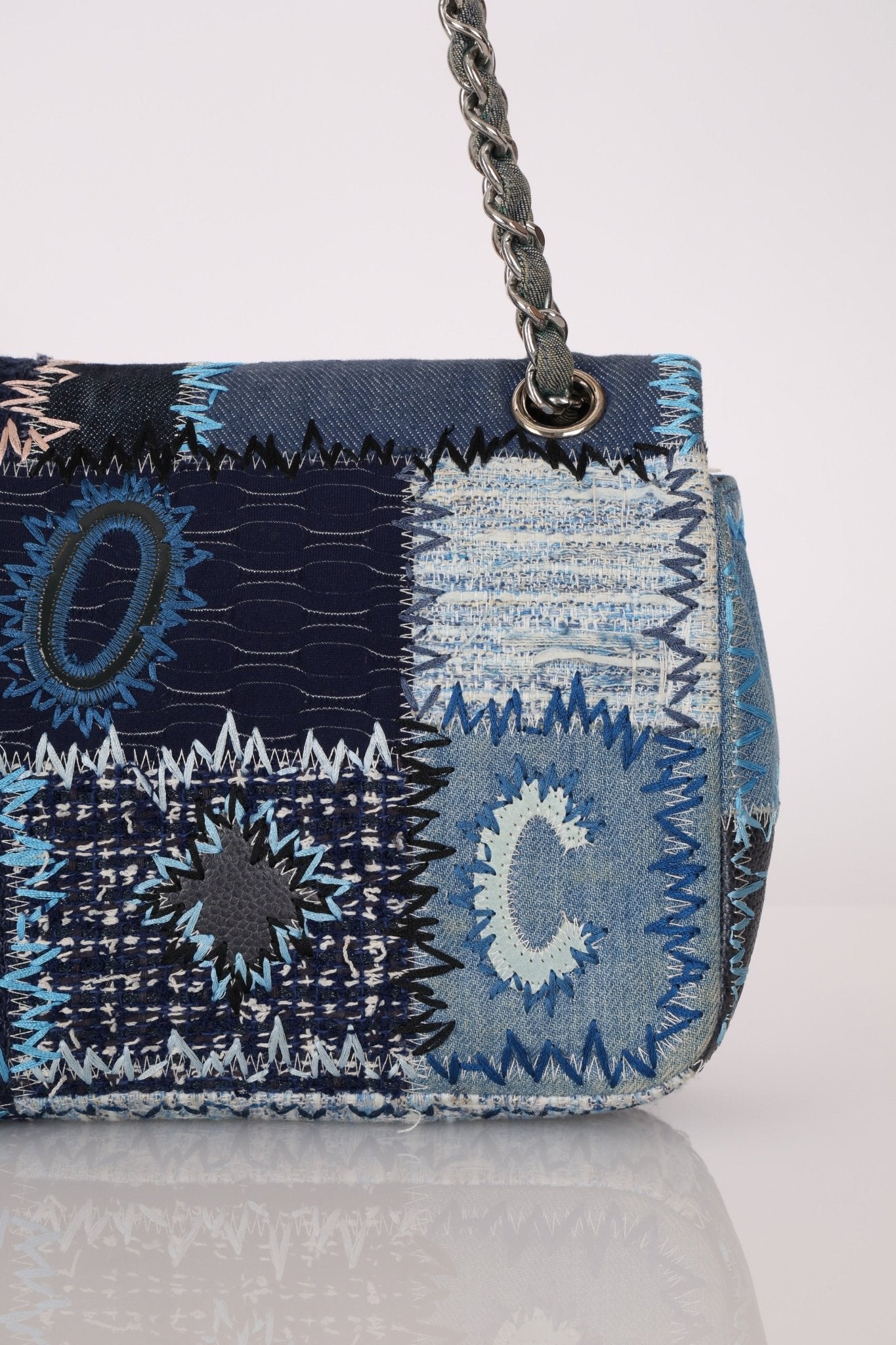 Limited Edition Chanel 2014 Denim Patchwork Medium Single Flap - FashioNica