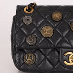 Limited Edition Chanel 2015 Aged Calfskin Paris - Dubai Coin Medallion Small Classic Flap - FashioNica