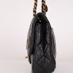 Limited Edition Chanel 2015 Aged Calfskin Paris - Dubai Coin Medallion Small Classic Flap - FashioNica