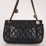 Limited Edition Chanel 2015 Aged Calfskin Paris - Dubai Coin Medallion Small Classic Flap - FashioNica