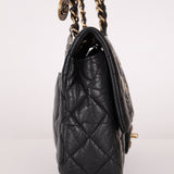 Limited Edition Chanel 2015 Aged Calfskin Paris - Dubai Coin Medallion Small Classic Flap - FashioNica