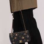 Limited Edition Chanel 2015 Aged Calfskin Paris - Dubai Coin Medallion Small Classic Flap - FashioNica