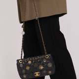 Limited Edition Chanel 2015 Aged Calfskin Paris - Dubai Coin Medallion Small Classic Flap - FashioNica