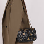 Limited Edition Chanel 2015 Aged Calfskin Paris - Dubai Coin Medallion Small Classic Flap - FashioNica