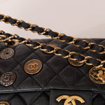 Limited Edition Chanel 2015 Aged Calfskin Paris - Dubai Coin Medallion Small Classic Flap - FashioNica