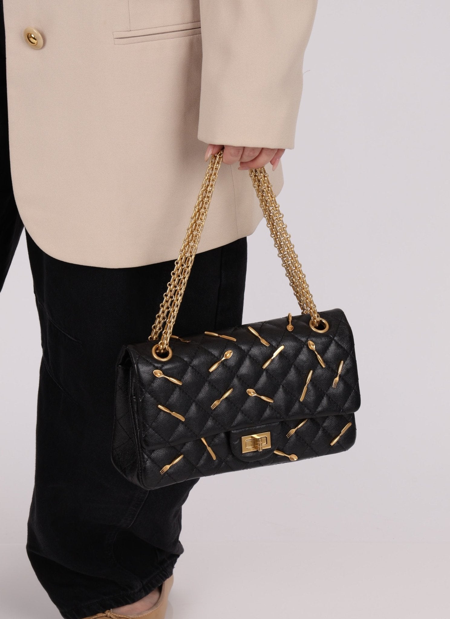 Limited Edition Chanel 2015 Calfskin Brasserie Charms 2.55 Reissue 225 Flap Bag - FashioNica