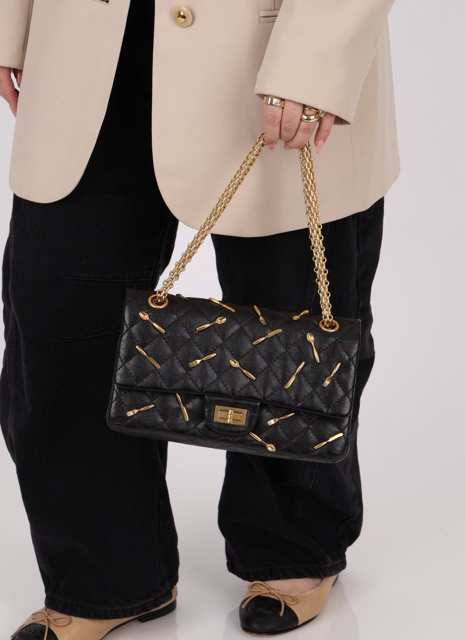 Limited Edition Chanel 2015 Calfskin Brasserie Charms 2.55 Reissue 225 Flap Bag - FashioNica