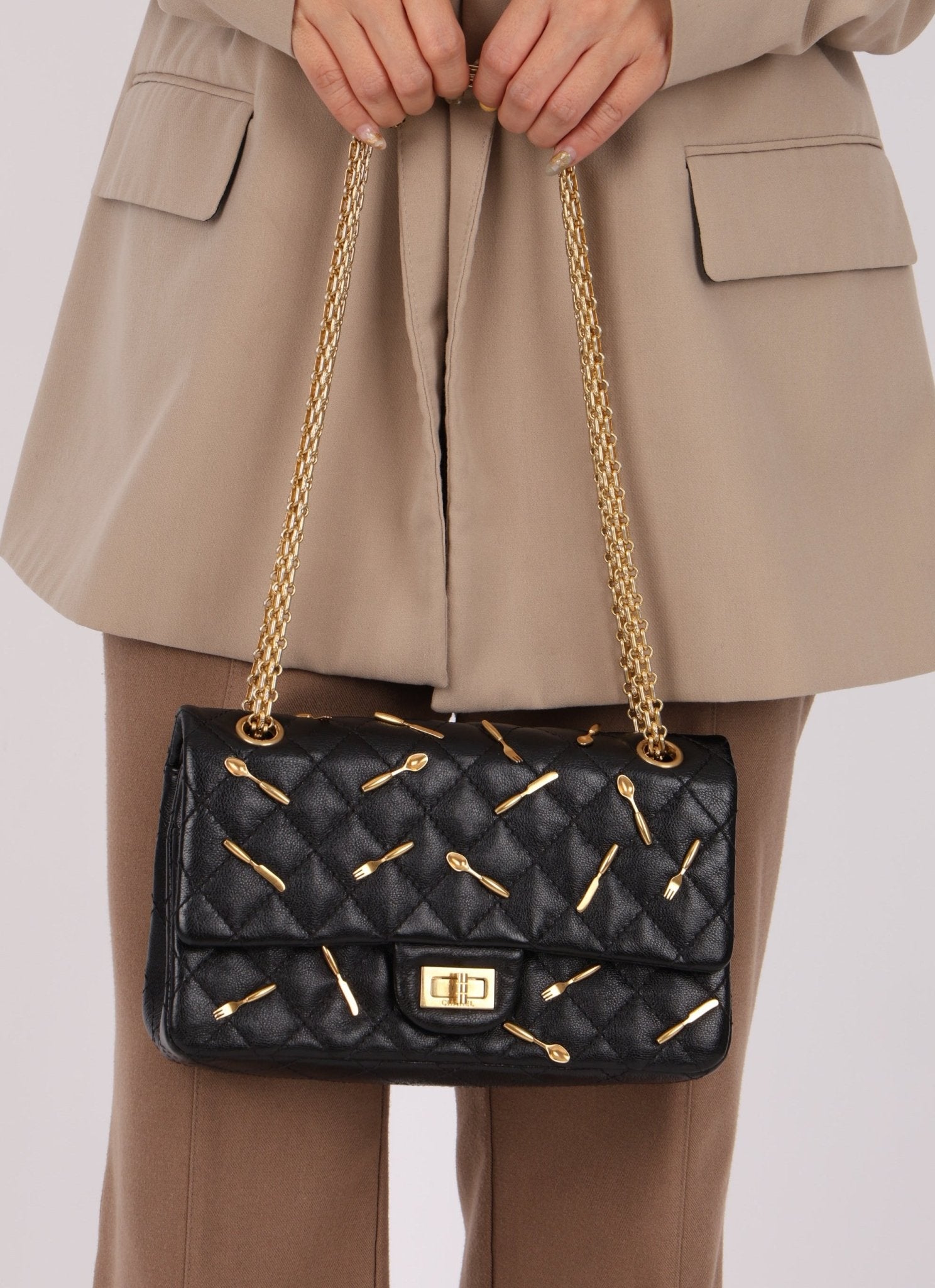 Limited Edition Chanel 2015 Calfskin Brasserie Charms 2.55 Reissue 225 Flap Bag - FashioNica