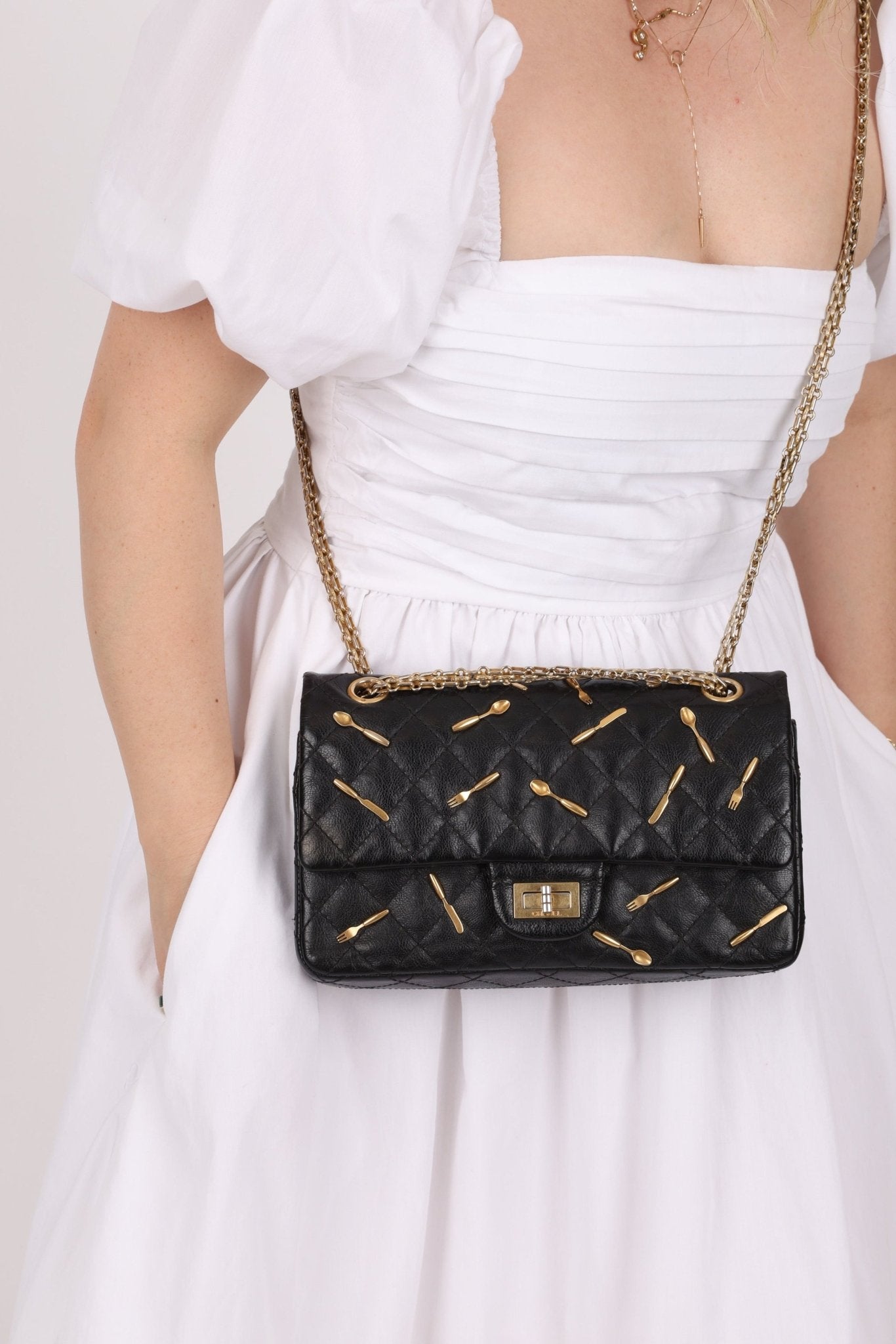 Limited Edition Chanel 2015 Calfskin Brasserie Charms 2.55 Reissue 225 Flap Bag - FashioNica