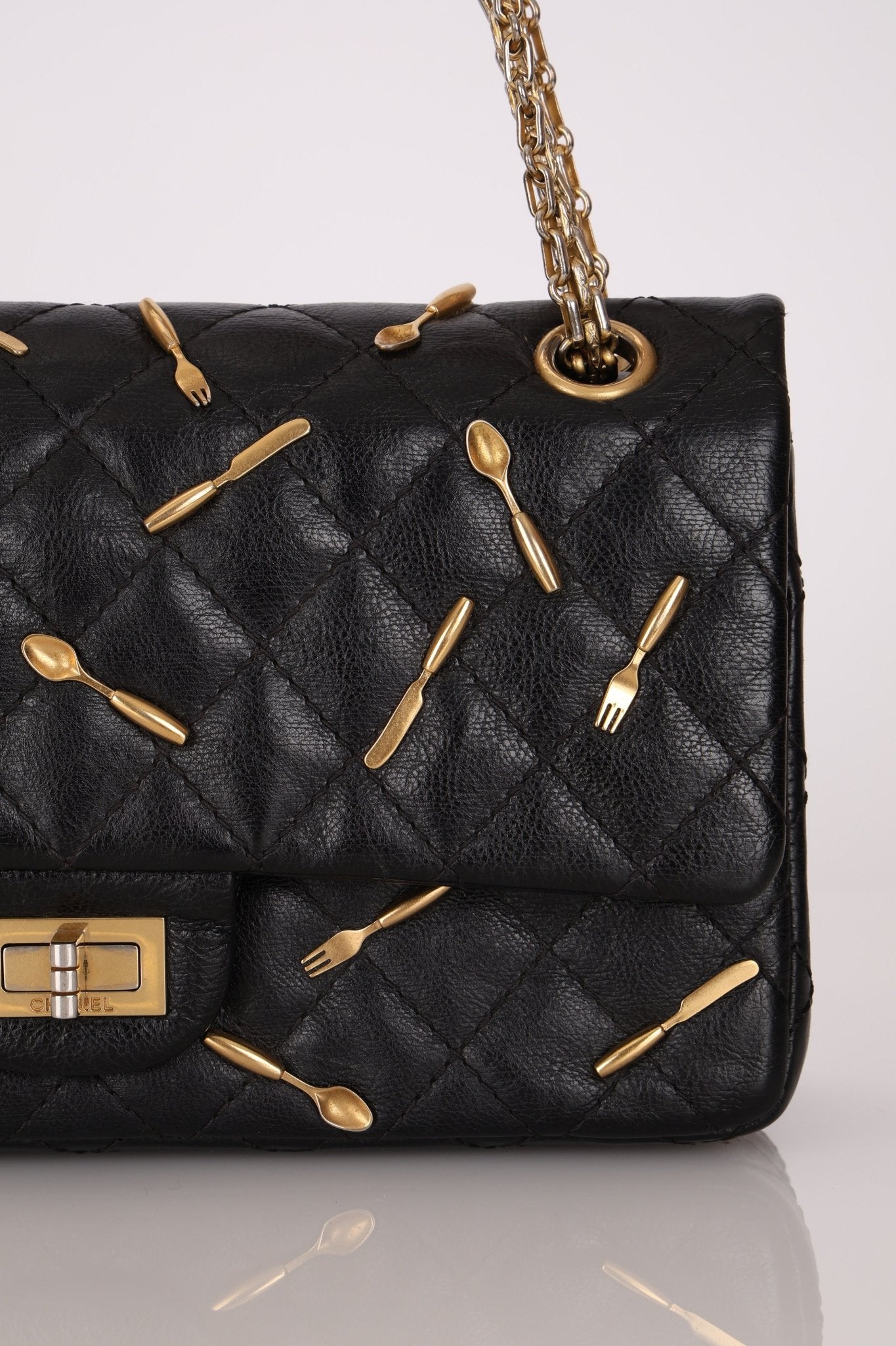 Limited Edition Chanel 2015 Calfskin Brasserie Charms 2.55 Reissue 225 Flap Bag - FashioNica