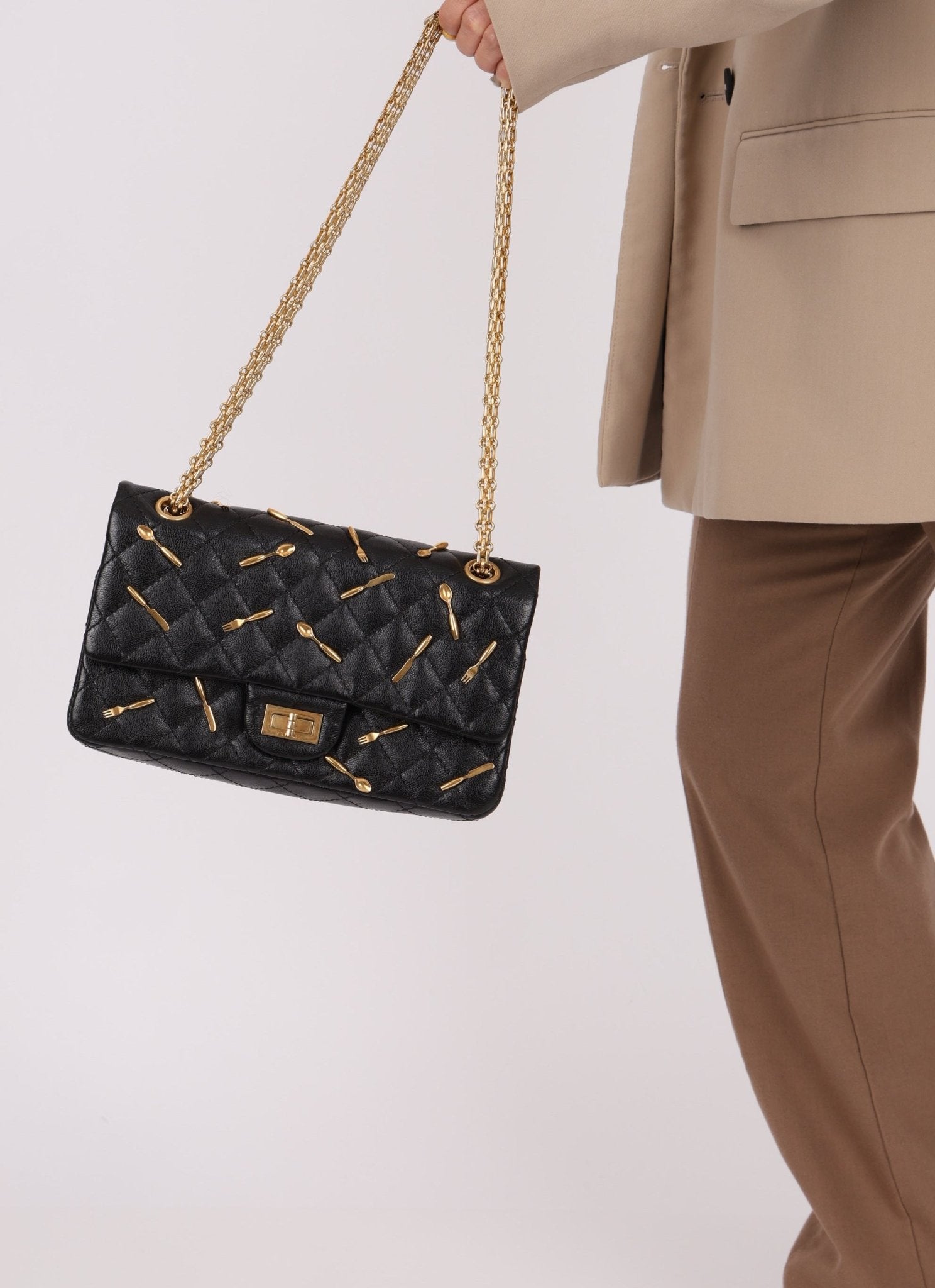 Limited Edition Chanel 2015 Calfskin Brasserie Charms 2.55 Reissue 225 Flap Bag - FashioNica