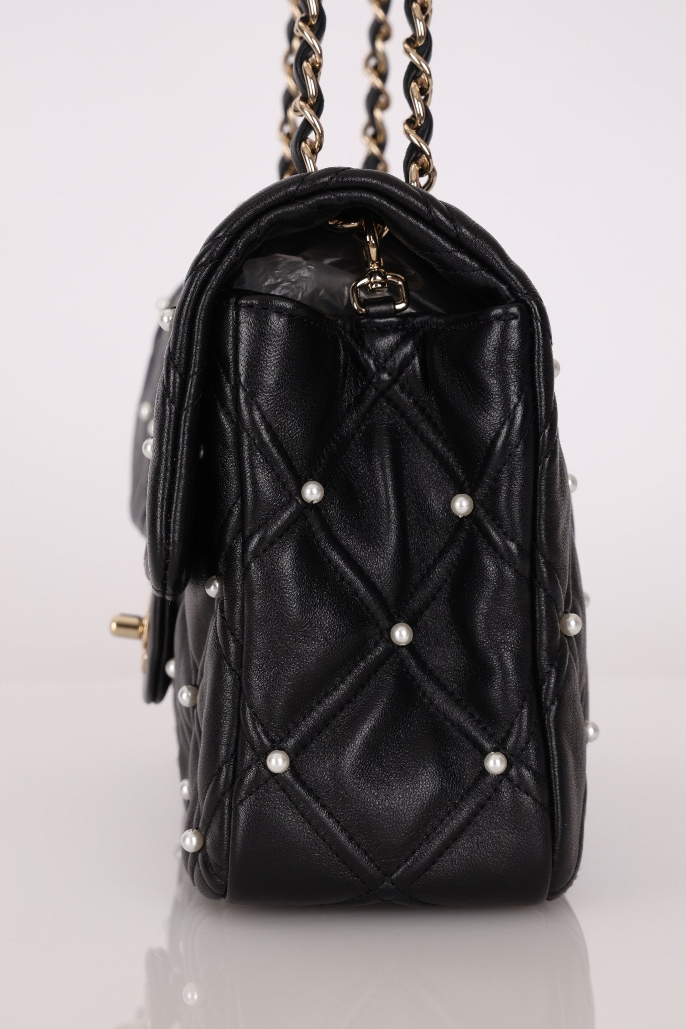 Limited Edition Chanel 2019 Medium Lambskin Pearl Quilted Flap Bag - FashioNica