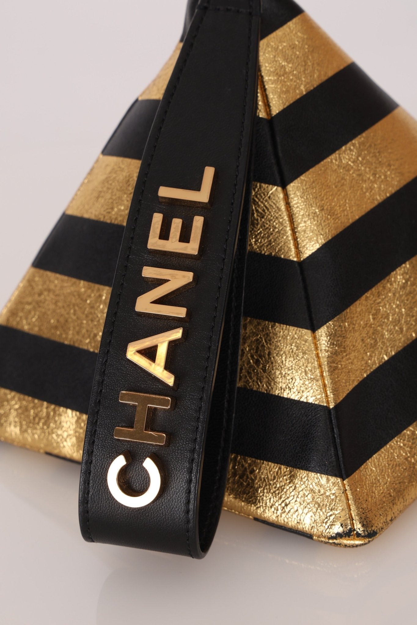 Limited Edition Chanel 2019 Metallic Lambskin Pyramid Kheops Pyramid Wristlet - FashioNica