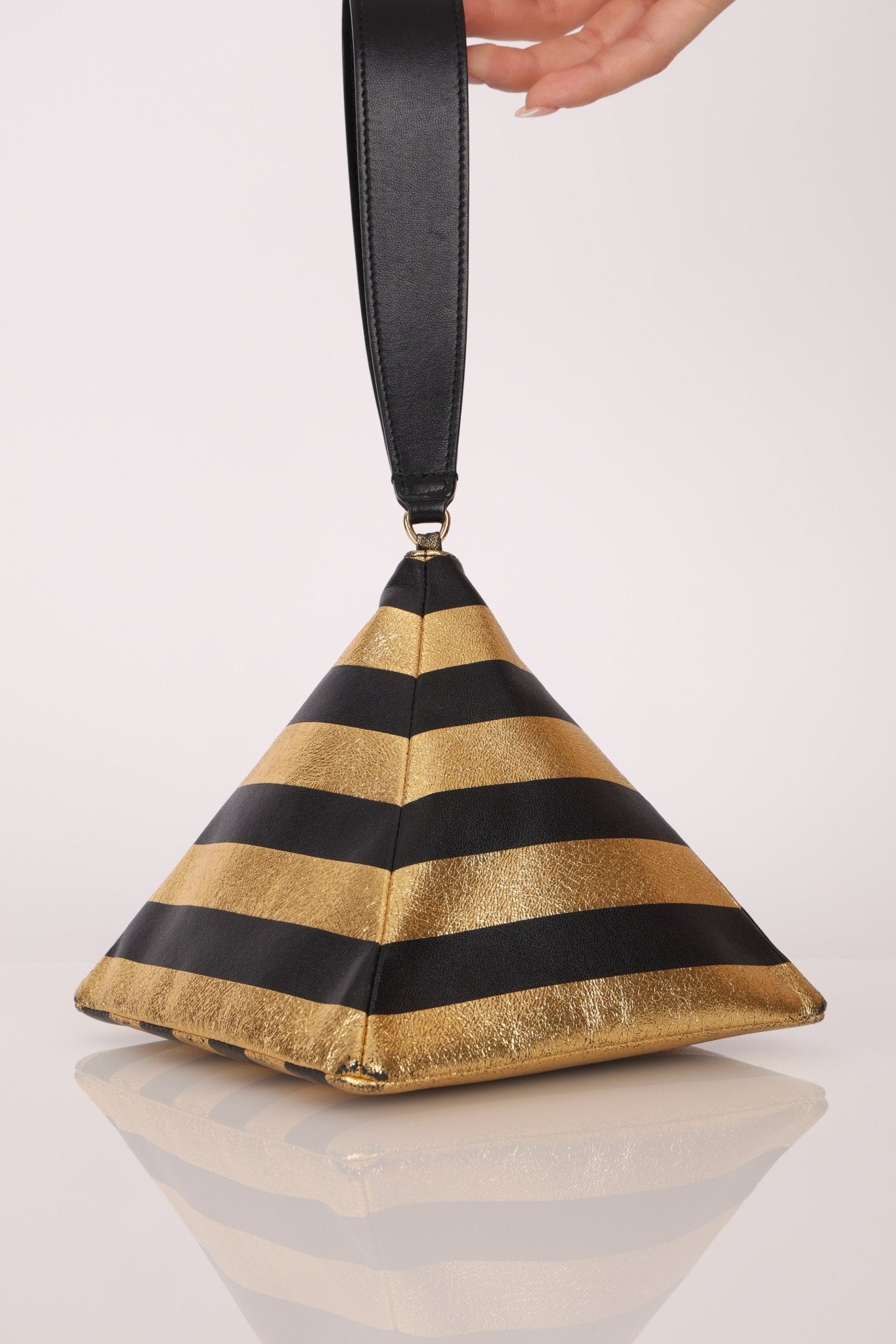 Limited Edition Chanel 2019 Metallic Lambskin Pyramid Kheops Pyramid Wristlet - FashioNica