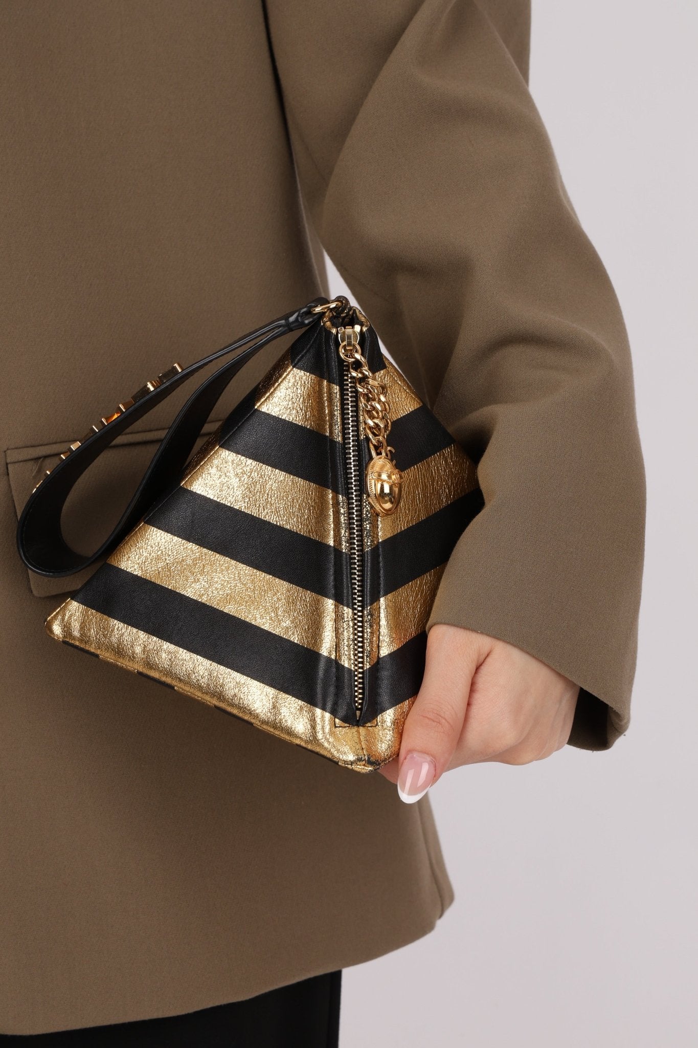 Limited Edition Chanel 2019 Metallic Lambskin Pyramid Kheops Pyramid Wristlet - FashioNica