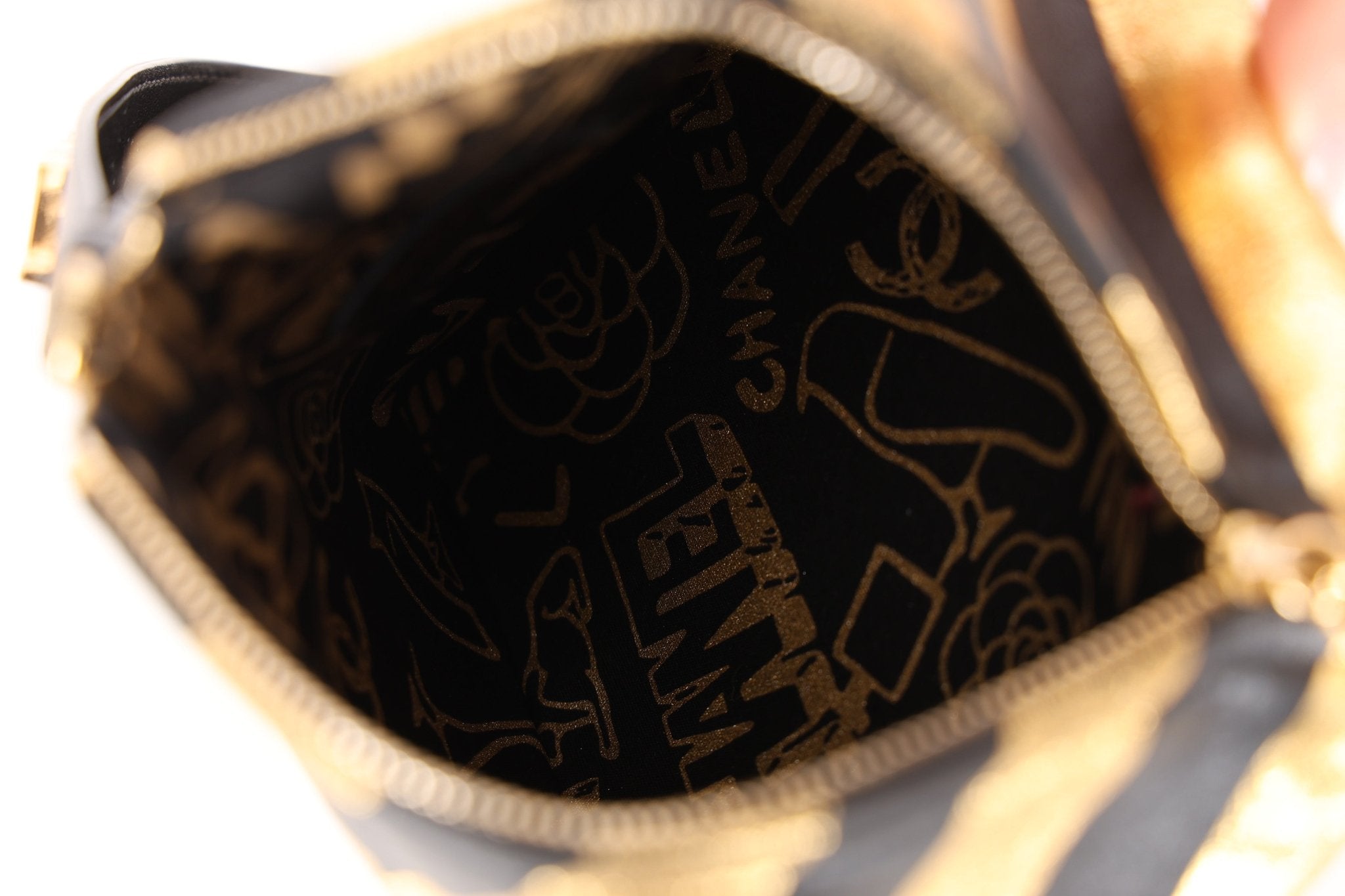 Limited Edition Chanel 2019 Metallic Lambskin Pyramid Kheops Pyramid Wristlet - FashioNica