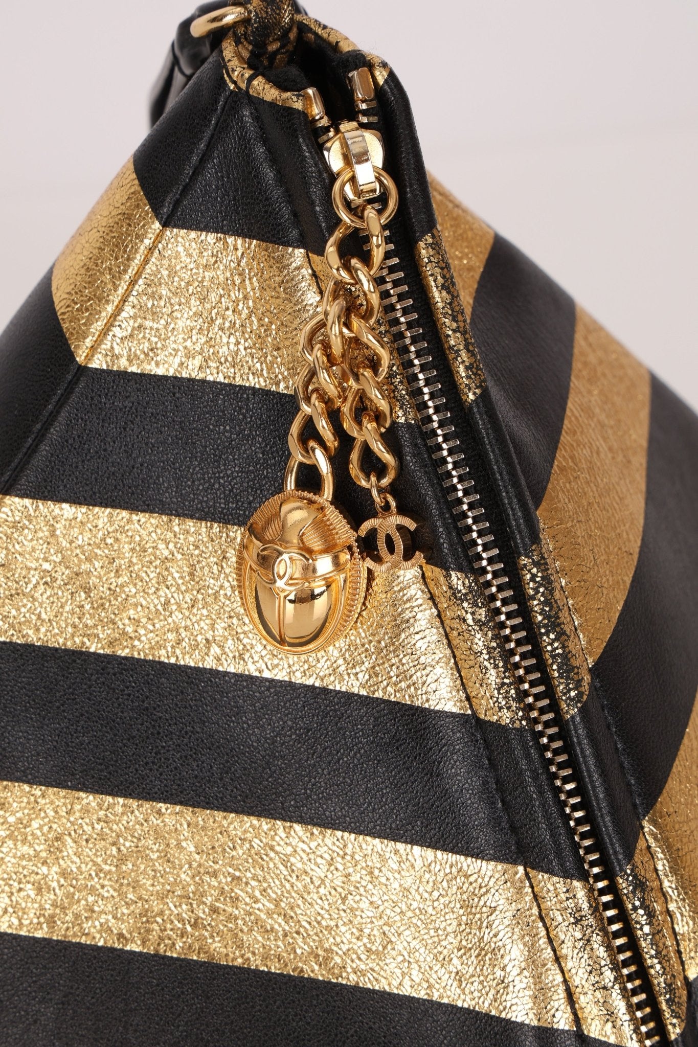 Limited Edition Chanel 2019 Metallic Lambskin Pyramid Kheops Pyramid Wristlet - FashioNica