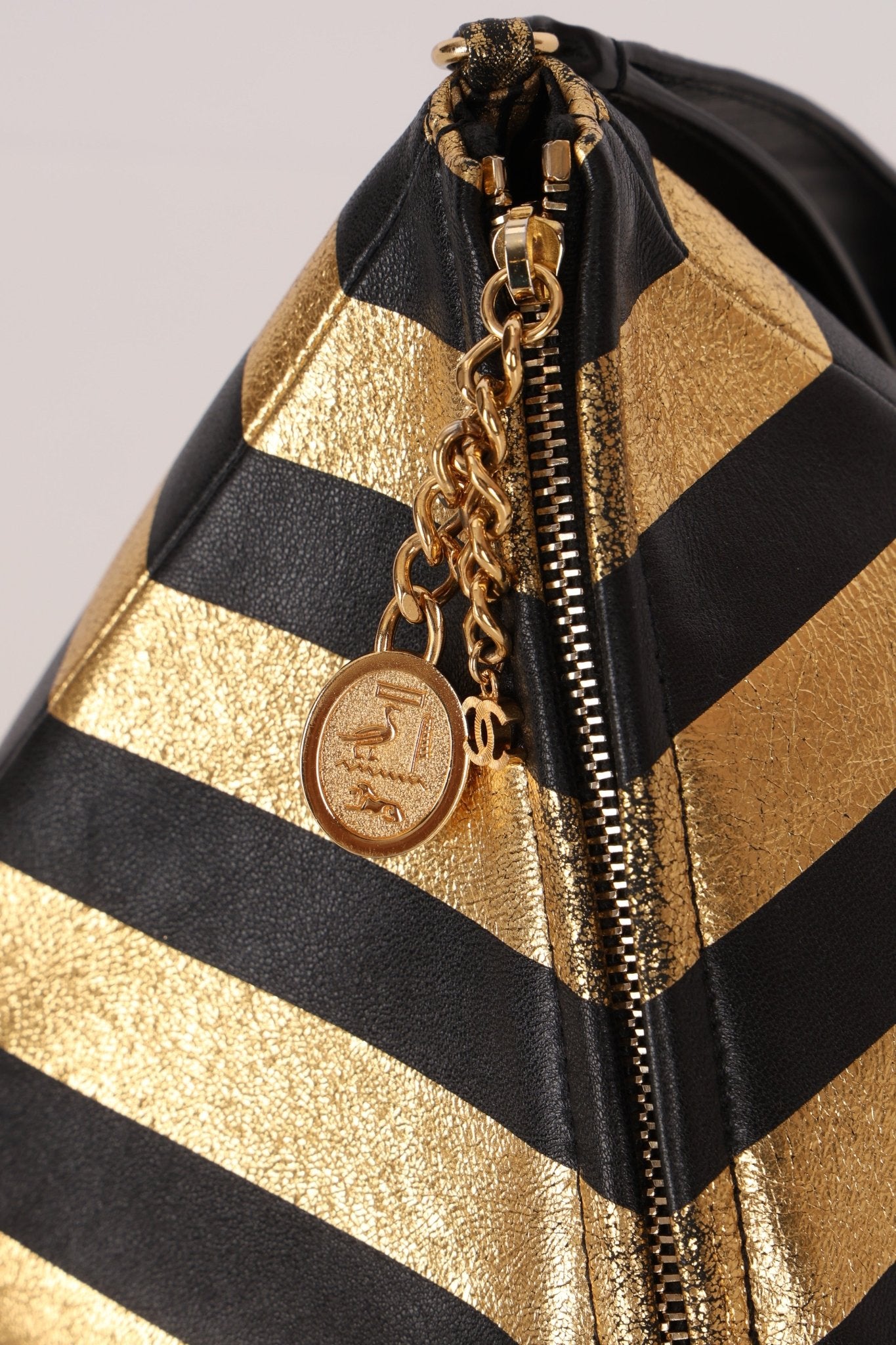 Limited Edition Chanel 2019 Metallic Lambskin Pyramid Kheops Pyramid Wristlet - FashioNica