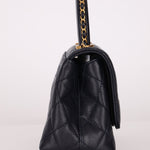 Limited Edition Chanel 23P Caviar Chain Handle Coco Navy Top Handle - FashioNica