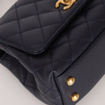 Limited Edition Chanel 23P Caviar Chain Handle Coco Navy Top Handle - FashioNica