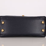 Limited Edition Chanel 23P Caviar Chain Handle Coco Navy Top Handle - FashioNica