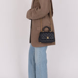 Limited Edition Chanel 23P Caviar Chain Handle Coco Navy Top Handle - FashioNica