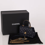 Limited Edition Chanel 23P Caviar Chain Handle Coco Navy Top Handle - FashioNica