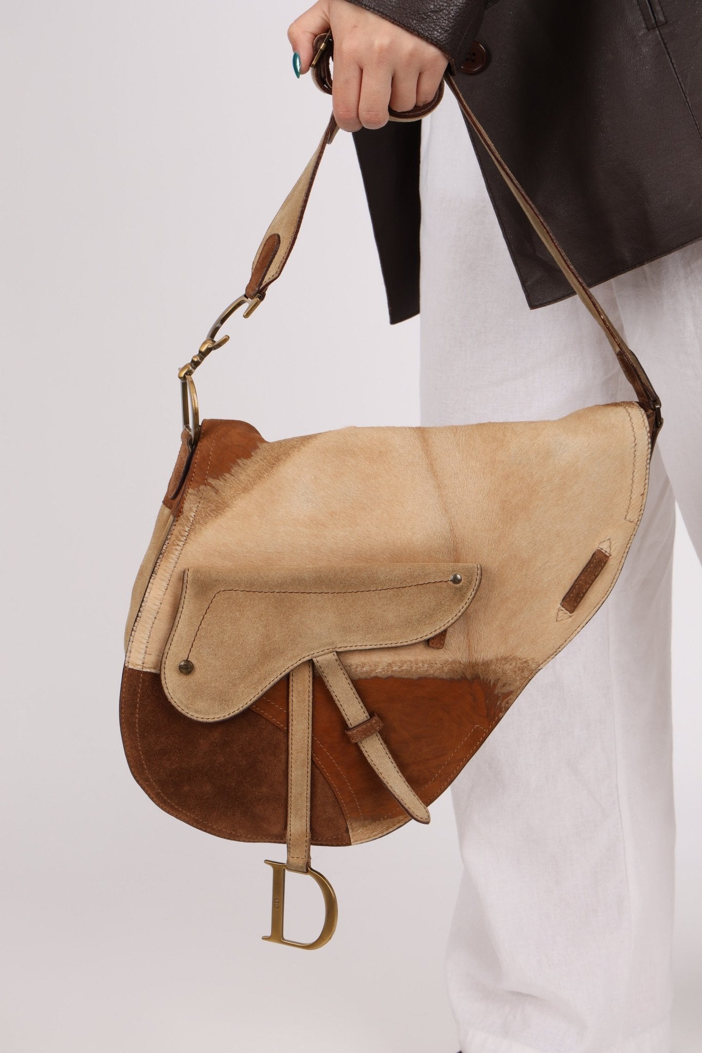 Limited Edition Dior 2002 Ponyhair Baudrier Saddle Bag - FashioNica