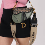 Limited Edition Dior 2019 Beaded Python Mini Saddle with Dior Guitar Strap - FashioNica