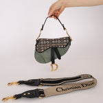 Limited Edition Dior 2019 Beaded Python Mini Saddle with Dior Guitar Strap - FashioNica