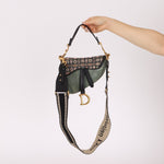 Limited Edition Dior 2019 Beaded Python Mini Saddle with Dior Guitar Strap - FashioNica