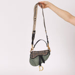 Limited Edition Dior 2019 Beaded Python Mini Saddle with Dior Guitar Strap - FashioNica